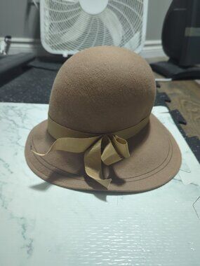 Vintage Bollman Hat Co Brown Doeskin Felt Ladies Hat 100% Wool Bow New NWT USA